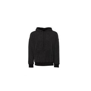 Unisex Adult Suedette Pullover Hoodie / Black Heather